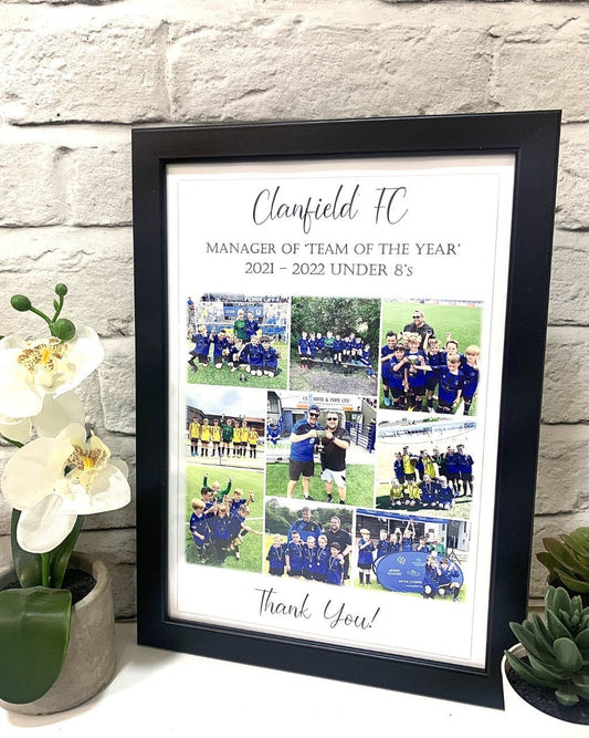 Personalised Football Team Prints Thank You Coach Gift End Of Season Gift for Football Team Present Football Manager Gift Sports Team Gift